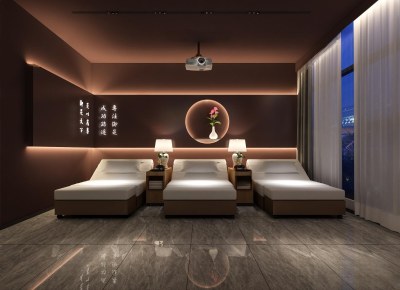 新中式洗浴中心包厢3D模型下载